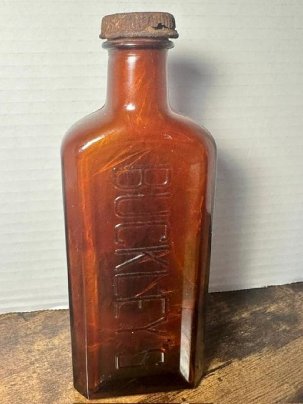* Antique Buckley's Canadiol Mixture Medicine Bottle Amber Medicine Bottle - Picture 5 of 7